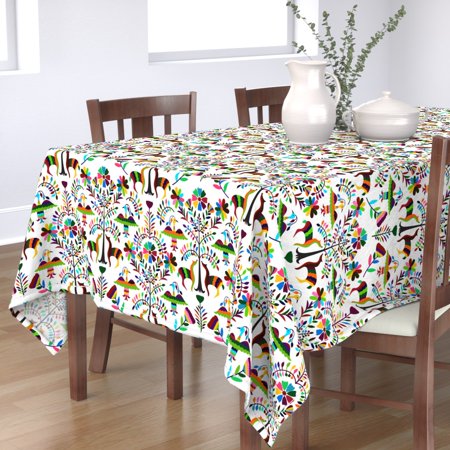 Tablecloth Otomi Greyhounds Mexican Otomi Cotton Sateen