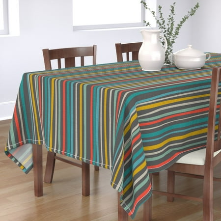 Tablecloth Llama Wooly Animal Cute Orange Aqua Yellow I Heart Cotton Sateen