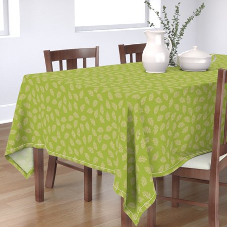 Tablecloth Green Fern Foliage Vacation Tropical Safari Jungle Cotton Sateen