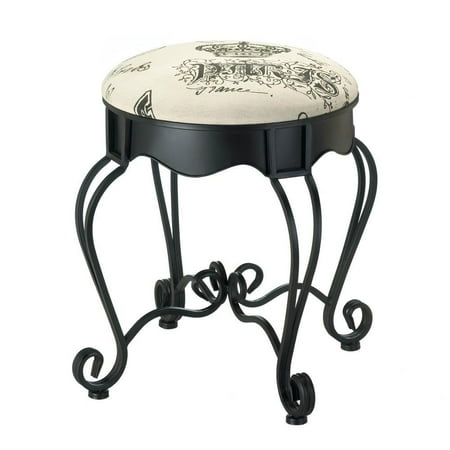 Accent plus Foot Stool, Royal Paris Decorative Garden Metal Portable Outdoor Round Stool