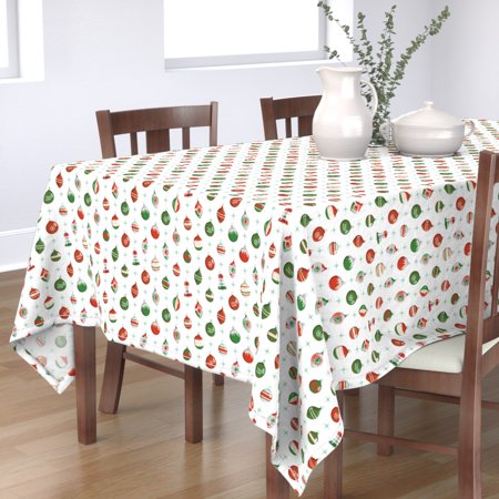 Tablecloth Ornaments Christmas Holiday Retro Vintage Atomic Cotton Sateen