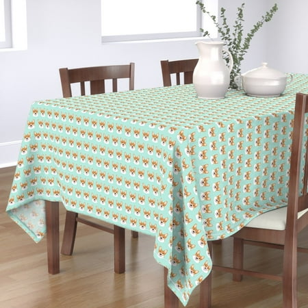 Tablecloth Corgi Corgis Glasses Dogs Pet Dog Cotton Sateen