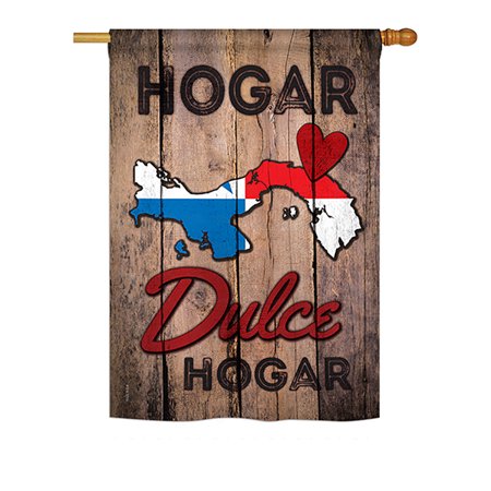 Ornament Collection - Country Panama Hogar Dulce Hogar Flags of the World - Everyday Nationality Impressions Decorative Vertical House Flag 28" x 40" Printed In USA