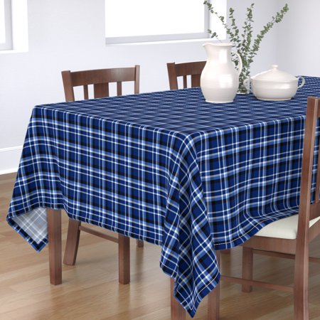 Tablecloth Hanukkah Chanukkah Plaid Blue Plaid Hanukkah Plaid Cotton Sateen