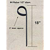 #4 Rebar Metal Stake with Loop - 18" high with Loop - Pack of 25