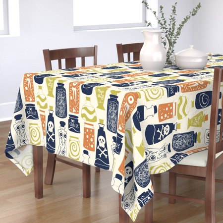 Tablecloth Halloween Night Spooky Halloween Candy Trick R Treat Cotton Sateen