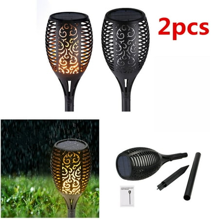 Solar Torch Lights 96 LED Landscape Decoration Lighting Dusk to Dawn Auto On/Off Solar Security Spotlight for Garden, Patio, Yard, Driveway-8 Pack