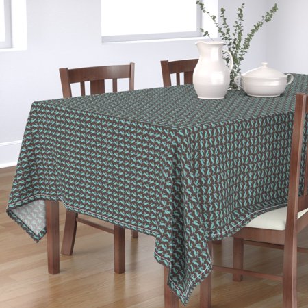 Tablecloth Bunny Rabbit Blue Brown Animals Cotton Sateen