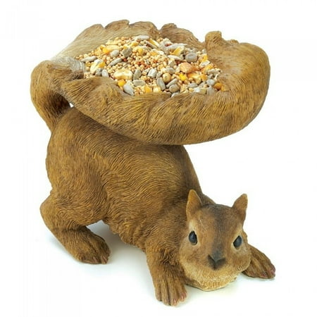 Small Bird Feeder, Woodland Squirrel Outdoor Decorative Garden Seed Bird Feeder (Sold by Case, Pack of 16)