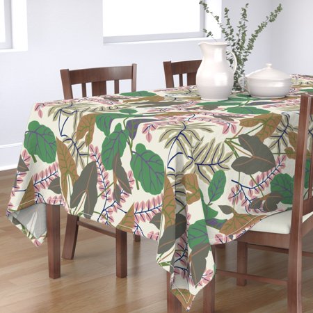 Tablecloth Lush Greenhouse Palm House Amazon Tropical Leaves Cotton Sateen