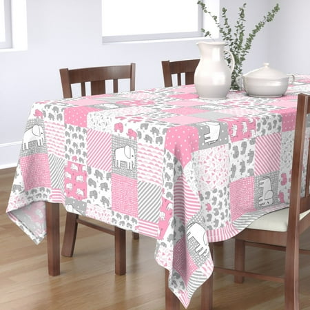 Tablecloth Elephant Elephants Nursery Cheater Baby Cotton Sateen