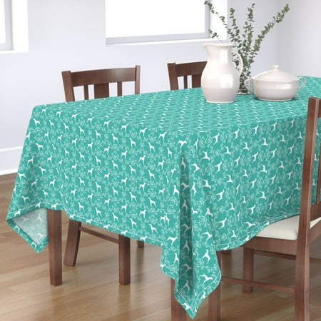 Tablecloth Vizsla Dog Dogs Floral Silhouette Dog Breed Pets Cotton Sateen