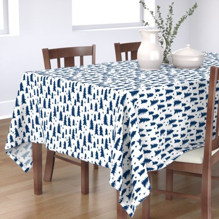 Tablecloth Blue Trees Forrest Geo Tress Forest Tree Woodland Kids Cotton Sateen