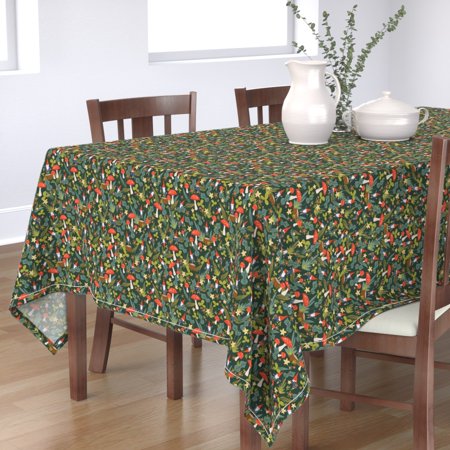 Tablecloth Gnome Gnomes Garden Woodland Mushroom Mushrooms Cotton Sateen