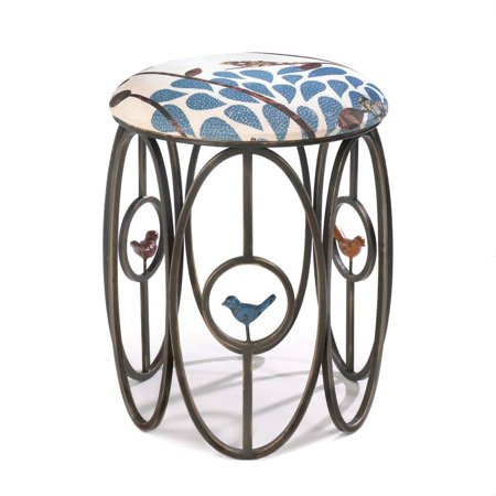 Outdoor Stool, Free As A Bird Foot Garden Metal Round Decorative Portable Stool