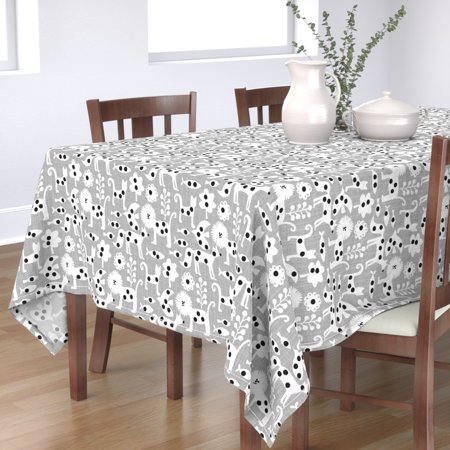 Tablecloth Mod Animals Floral Botanical Polka Dot Animal Nursery Cotton Sateen