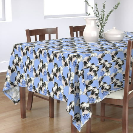 Tablecloth Blue Japanese Chin Dogs Animals Dog Pet Portrait Cotton Sateen