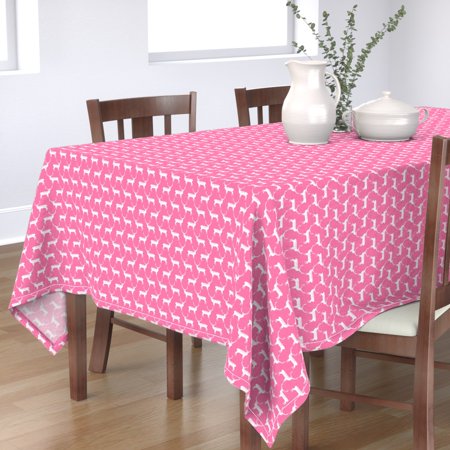 Tablecloth Deer Reindeer Forest Winter Christmas Pink Girly Cotton Sateen