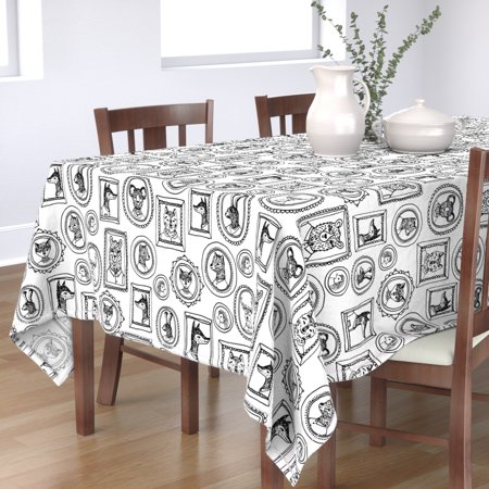 Tablecloth Portrait Woodland Fox Rabbit Bunny Animals Cotton Sateen