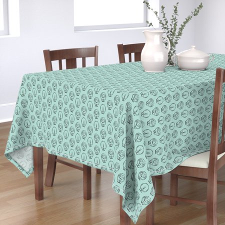 Tablecloth Hippo Minimalist Nursery Decor Hippopotamus Zoo Safari Cotton Sateen