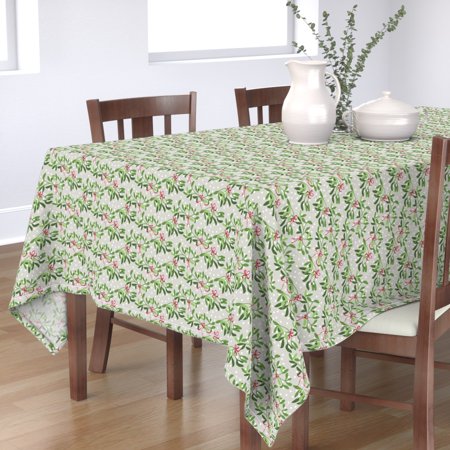 Tablecloth Mistletoe Holiday Christmas Holiday Floral Ditsy Cotton Sateen