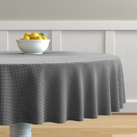 Round Tablecloth Shepherd Plaid Gun Club Check Four-In-Four Check Cotton Sateen