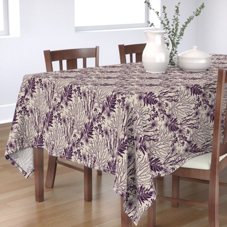 Tablecloth Seaweed Nautical Ocean Under The Sea Anemone Coral Cotton Sateen