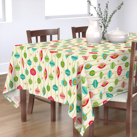 Tablecloth Ornaments Stars Christmas Holidays Baubles Cotton Sateen