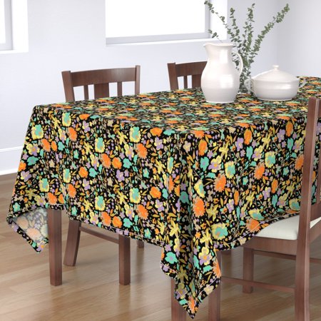 Tablecloth Ditsy Floral Watercolor Nature Botanical Garden Spring Cotton Sateen