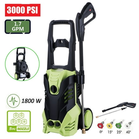 Ktaxon 2200PSI (Max 3000PSI) Electric High Pressure Washer, 1800W Professional Cleaner Machine Washing Equipment, 1.7GPM Pressure Sprayer, w/ 5 Adjustable Quick-Connect Spray Tips & 20ft Hose