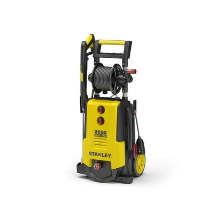 Stanley SHP 2000 PSI Electric Pressure Washer, Spray Gun, Wand, 30 Foot High Pressure Hose, 35 Foot Power Cord, Detergent Tank, 4 Nozzles & Working Hose Reel