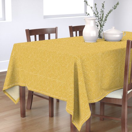 Tablecloth Gold Dots Scallops Elizabeth Ivie A361 Cotton Sateen