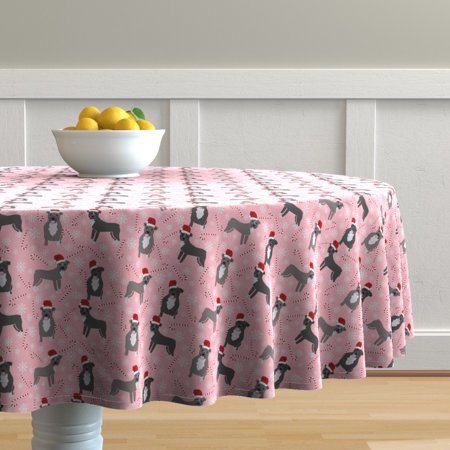 Round Tablecloth Pitbull Staffordshire Terrier Pitbull Terrier Dog Cotton Sateen