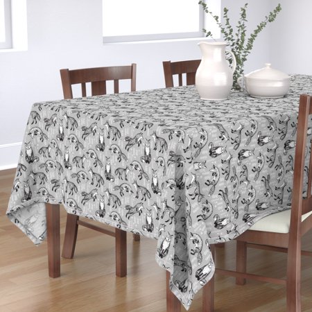 Tablecloth Fox Woodland Forest Grey Nursery Cotton Sateen