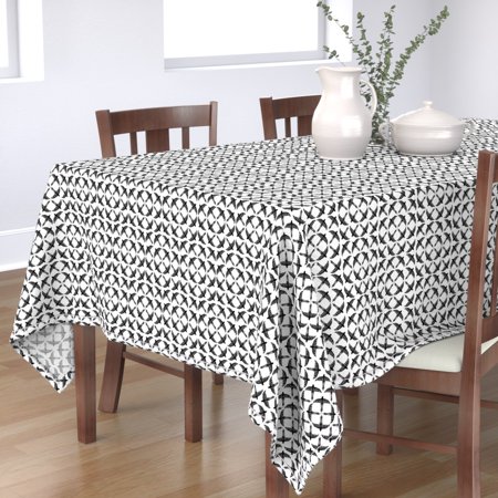 Tablecloth Birds Escher Woodcut Animals Abstract Geometric Cotton Sateen