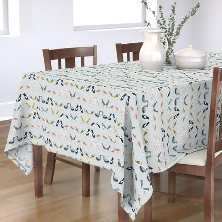 Tablecloth Scandinavian Birds Bird Illustration Muted Color Cotton Sateen