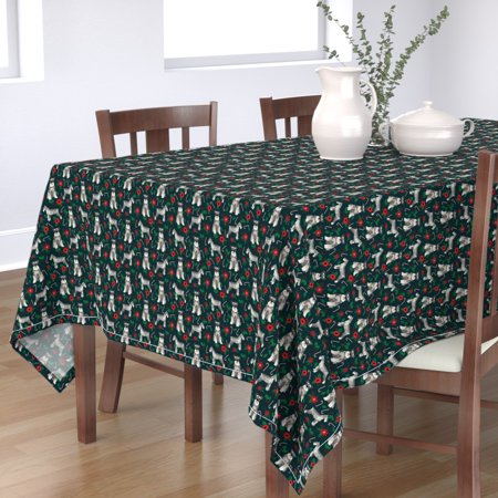 Tablecloth Schnauzer Schnauzers Christmas Dog Dogs Pet Portrait Cotton Sateen