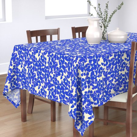 Tablecloth Botanical Silhouette Autumn Colonial Fall Leaves Garden Cotton Sateen