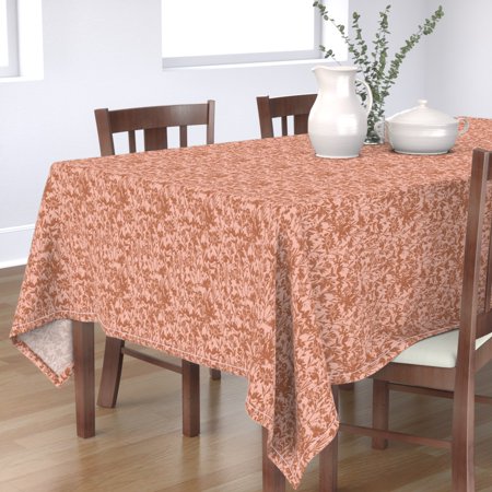 Tablecloth Flora Silhouette Garden Botanical Spring Nursery Coral Cotton Sateen