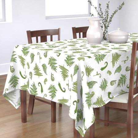 Tablecloth Fern Botanical Woodland Forest Plant Nature Green Cotton Sateen