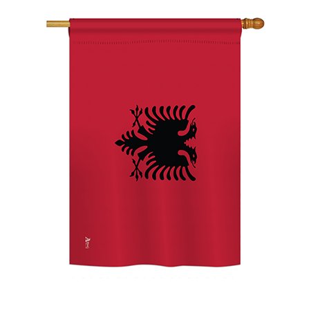 Americana - Albania Flags of the World - Everyday Nationality Impressions Decorative Vertical House Flag 28" x 40" Printed In USA