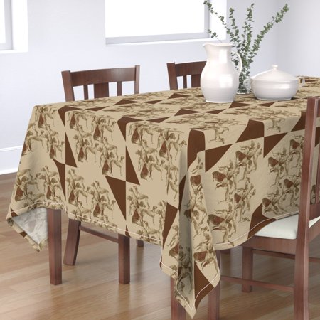 Tablecloth Hungarian Vizsla Dog Breed Pets Hunting Triangles Brown Cotton Sateen