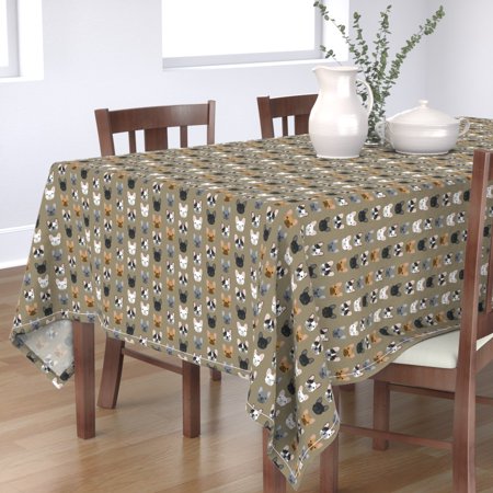 Tablecloth Brown French Bulldog Frenchie Dog Dogs Pet Puppy Cotton Sateen