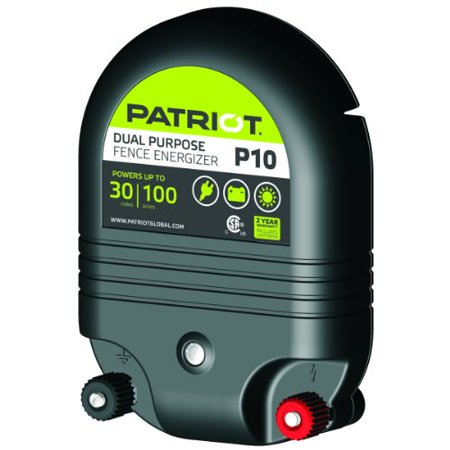 Patriot P10 Dual Purpose Electric Fence Energizer, 1.0 Joule