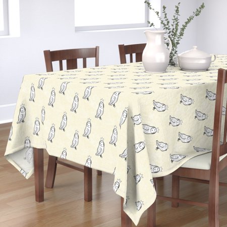 Tablecloth Woodland Owl Baby Nursery Boho Forest Animals Magical Cotton Sateen