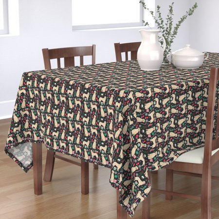 Tablecloth Golden Retriever Dogs Christmas Christmas Dog Dog Cotton Sateen