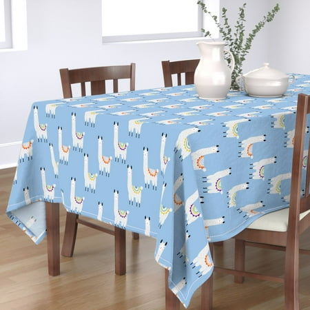 Tablecloth Kids Nursery Baby Llama Alpaca Mexico Cute Animals Cotton Sateen