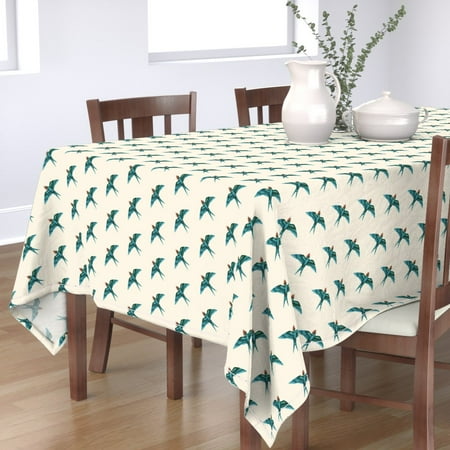 Tablecloth Swift Swallow Retro Nature Cream Cotton Sateen