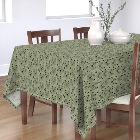 Tablecloth Bear Grizzly Bear Bears Bear Artichoke Green Nursery Cotton Sateen