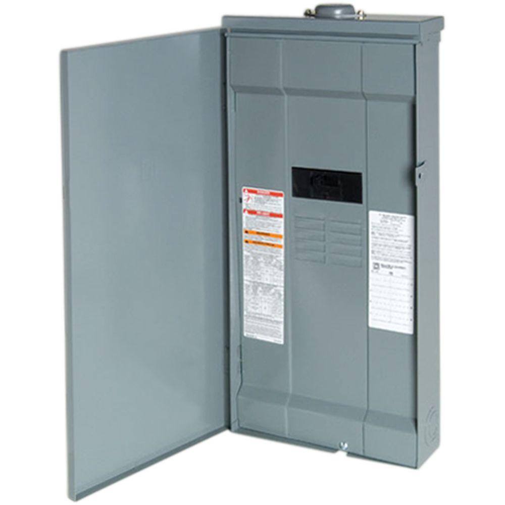 Square D QO 150 Amp 8-Space 16-Circuit Outdoor Main Breaker Load Center with Feed-Thru Lug